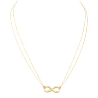 Tiffany & Co Infinity 18k Yellow Gold Double Chain Necklace