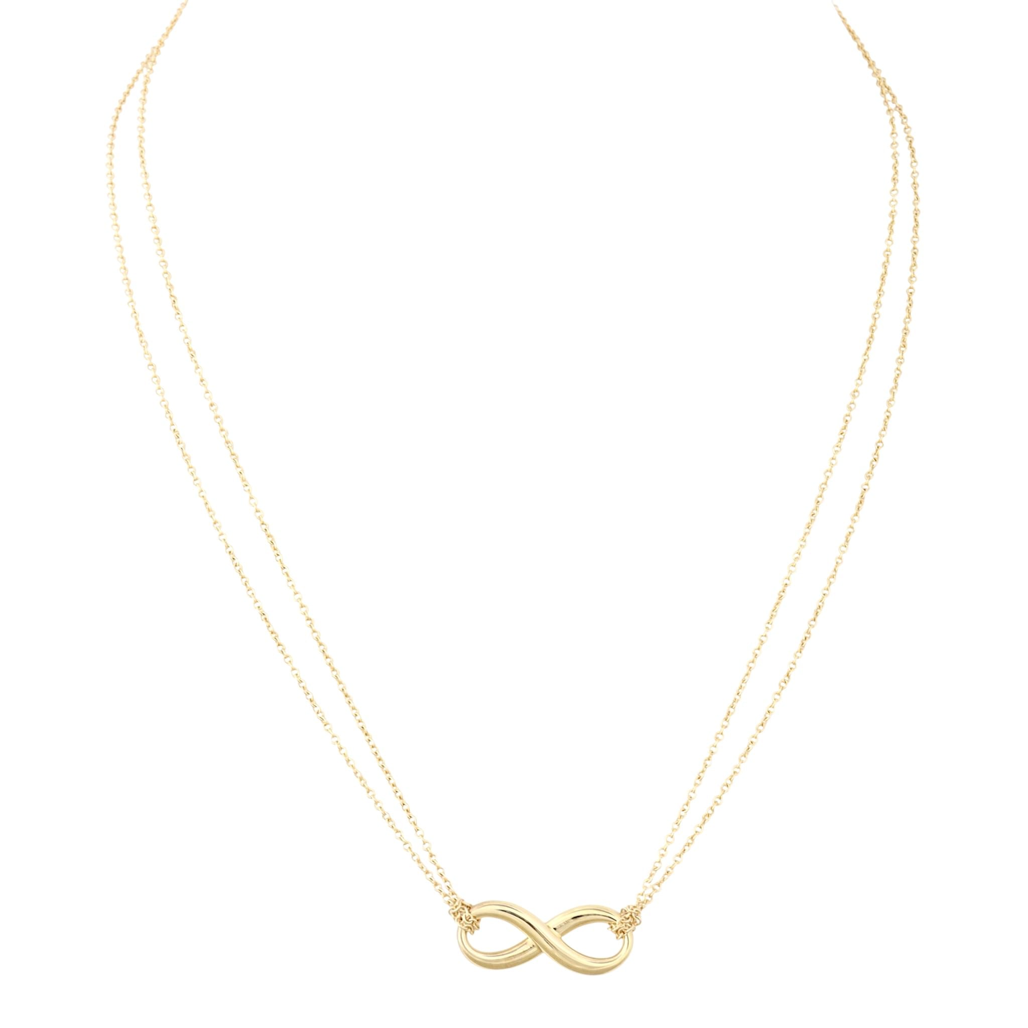 Tiffany & Co Infinity 18k Yellow Gold Double Chain Necklace