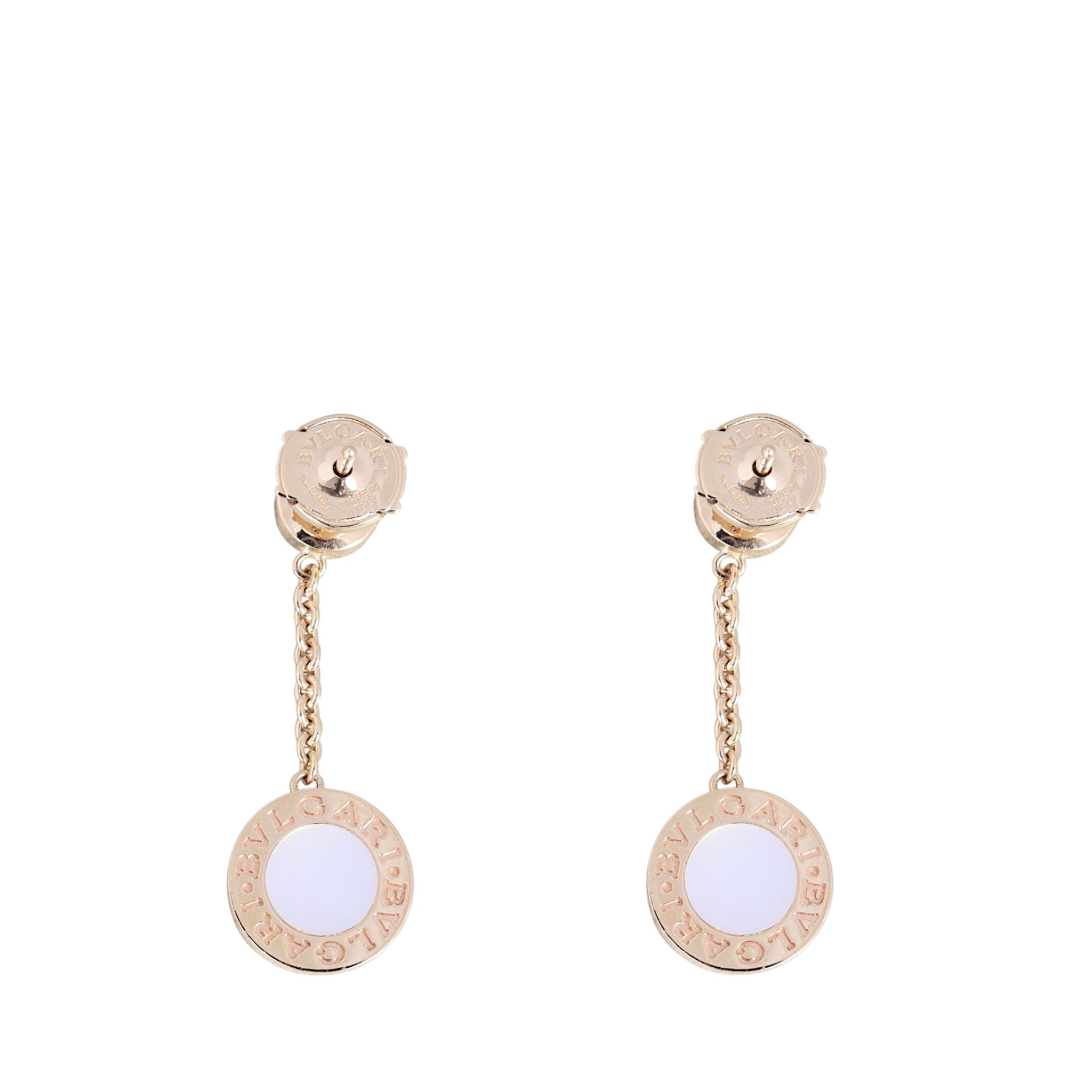 Bvlgari Bvlgari Diamond Mother of Pearl 18k Rose Gold Drop Earrings
