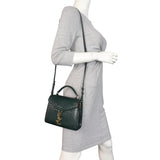 Saint Laurent Cassandra Top Handle Mini Croc-Embossed
