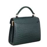 Saint Laurent Cassandra Top Handle Mini Croc-Embossed