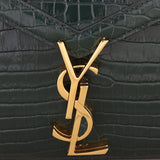 Saint Laurent Cassandra Top Handle Mini Croc-Embossed