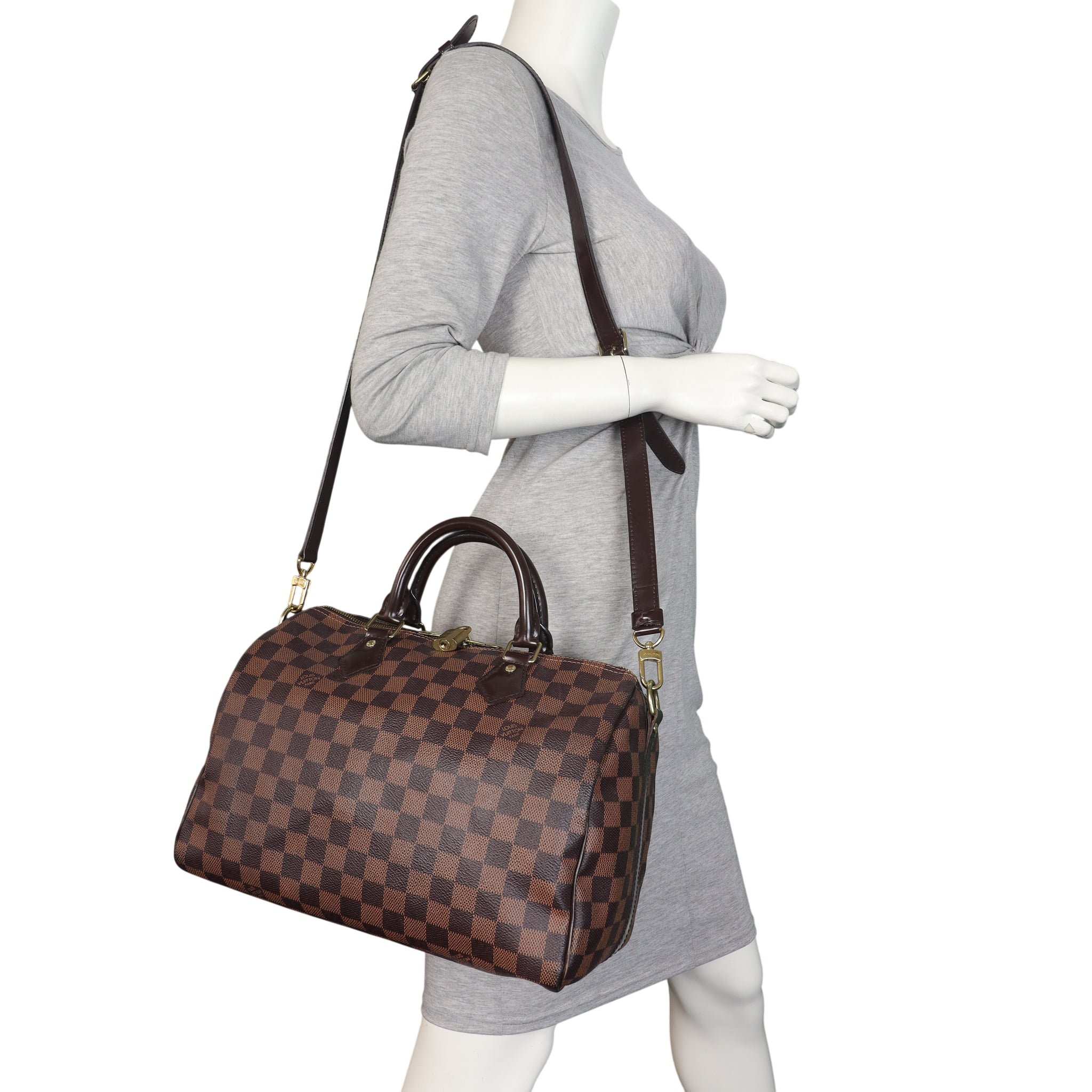 Louis Vuitton Speedy 30 Bandouliere Damier Ebene