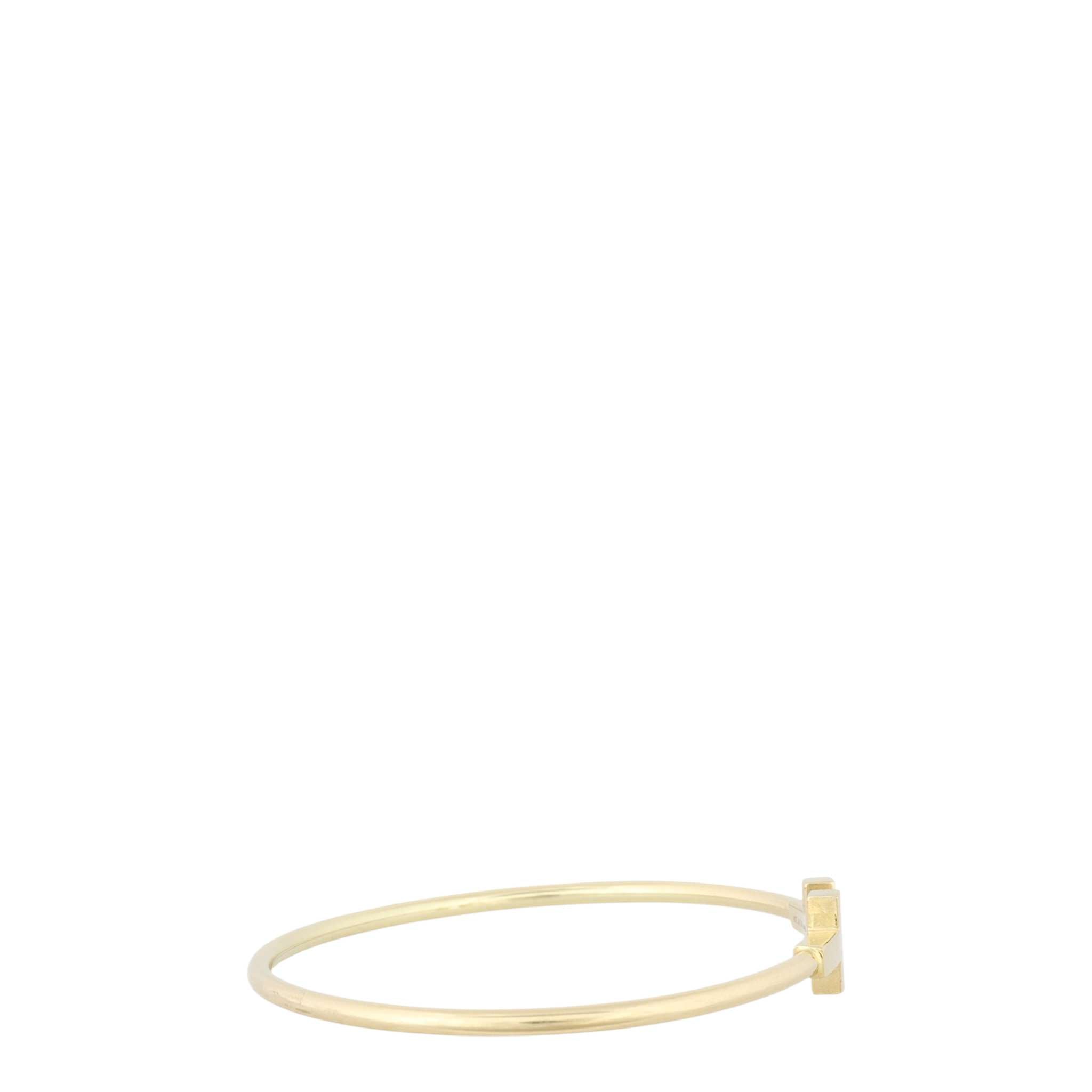 Tiffany & Co T Wire 18k Yellow Gold Bracelet