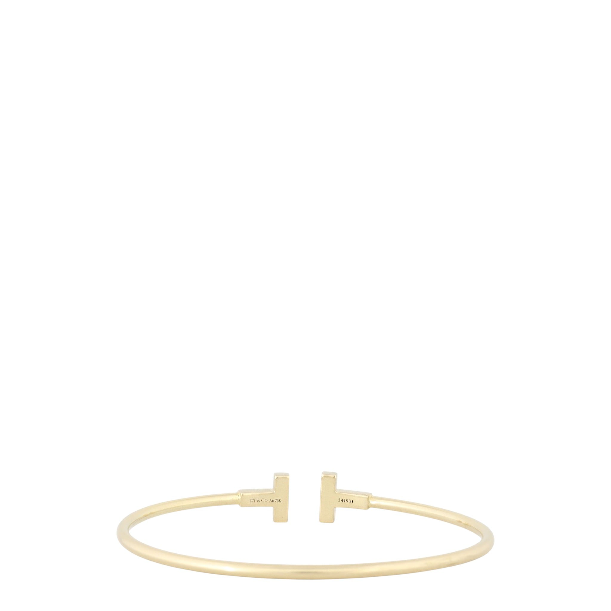 Tiffany & Co T Wire 18k Yellow Gold Bracelet
