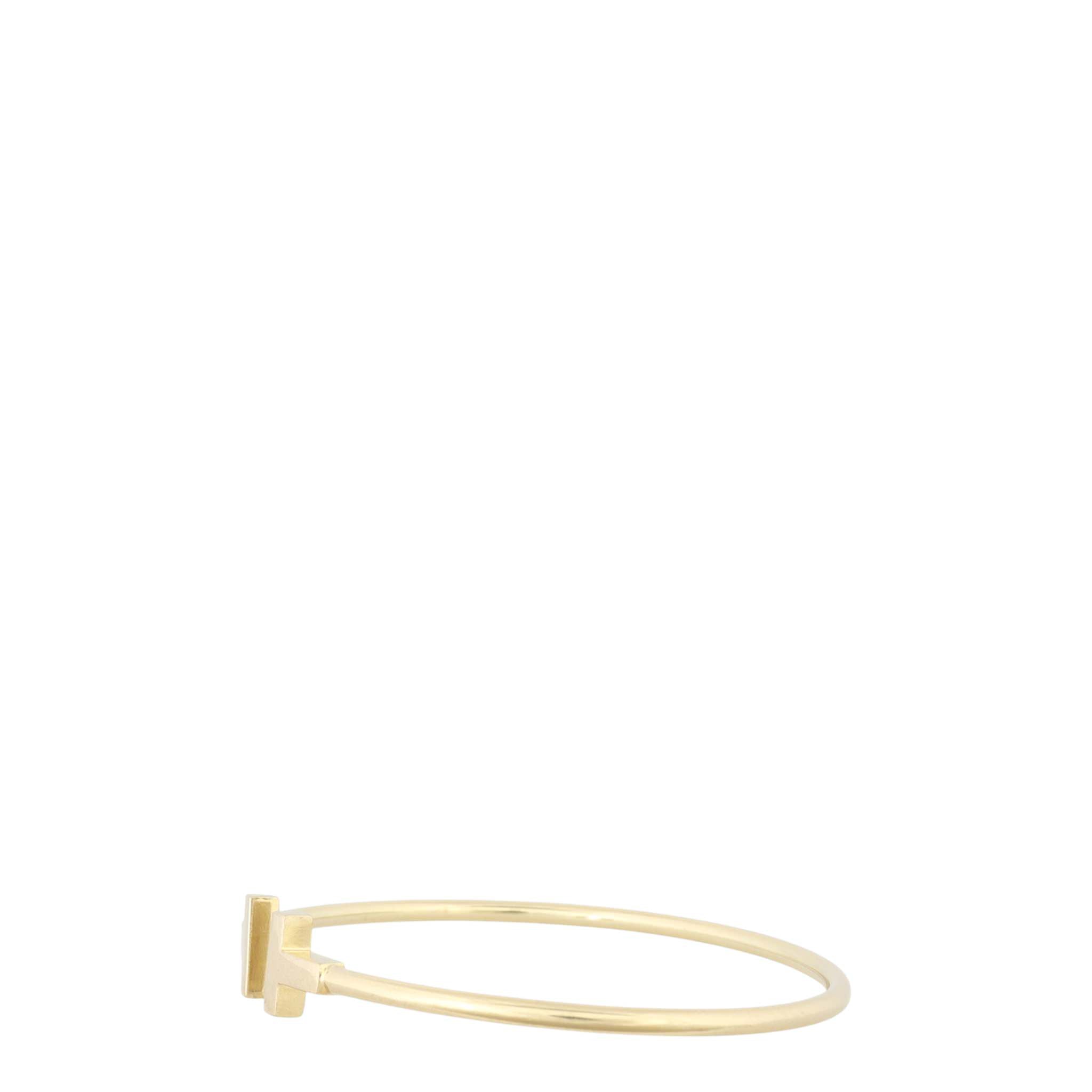 Tiffany & Co T Wire 18k Yellow Gold Bracelet