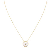 Cartier Amulette de Cartier Mother of Pearl Diamond 18k Yellow Gold Necklace