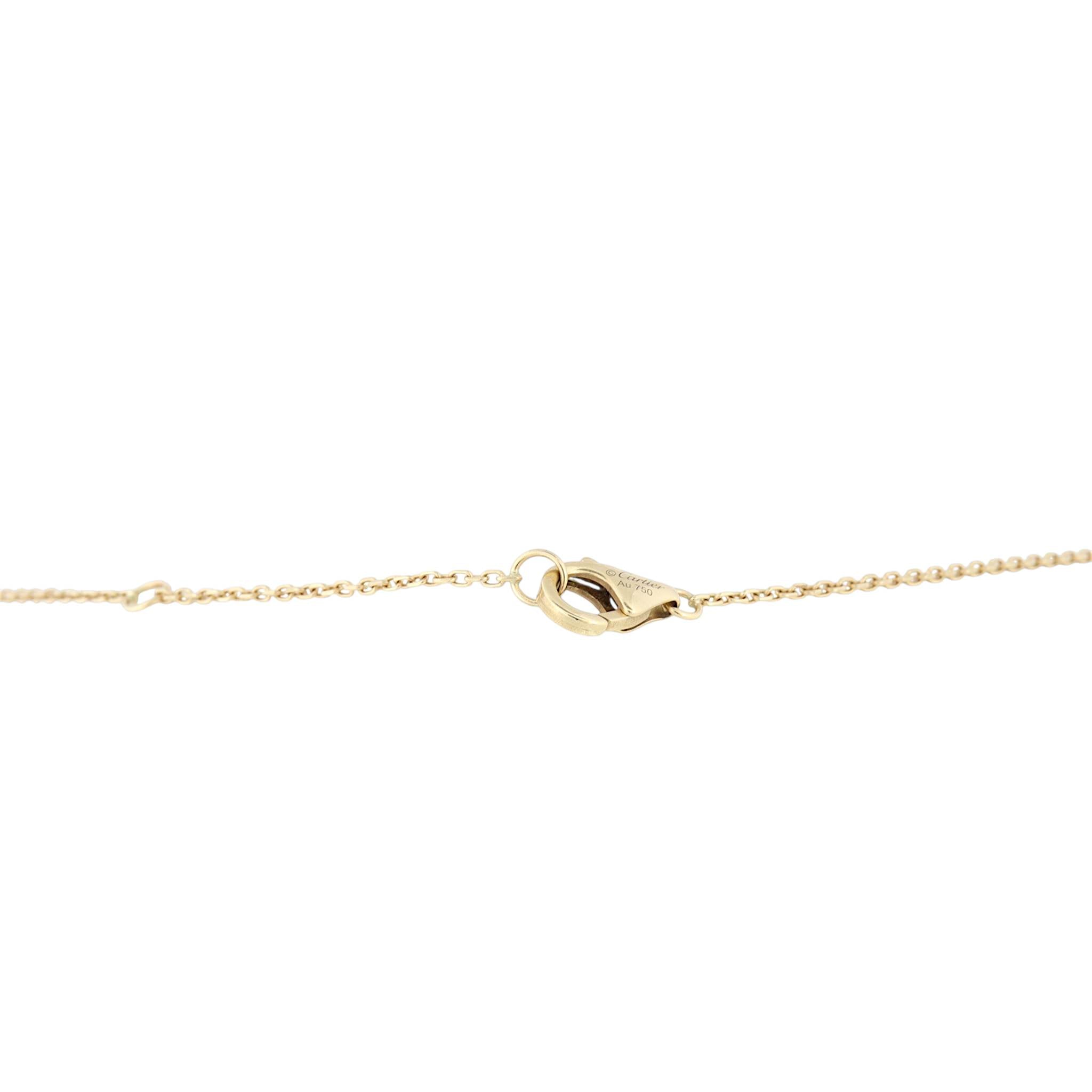 Cartier Amulette de Cartier Mother of Pearl Diamond 18k Yellow Gold Necklace