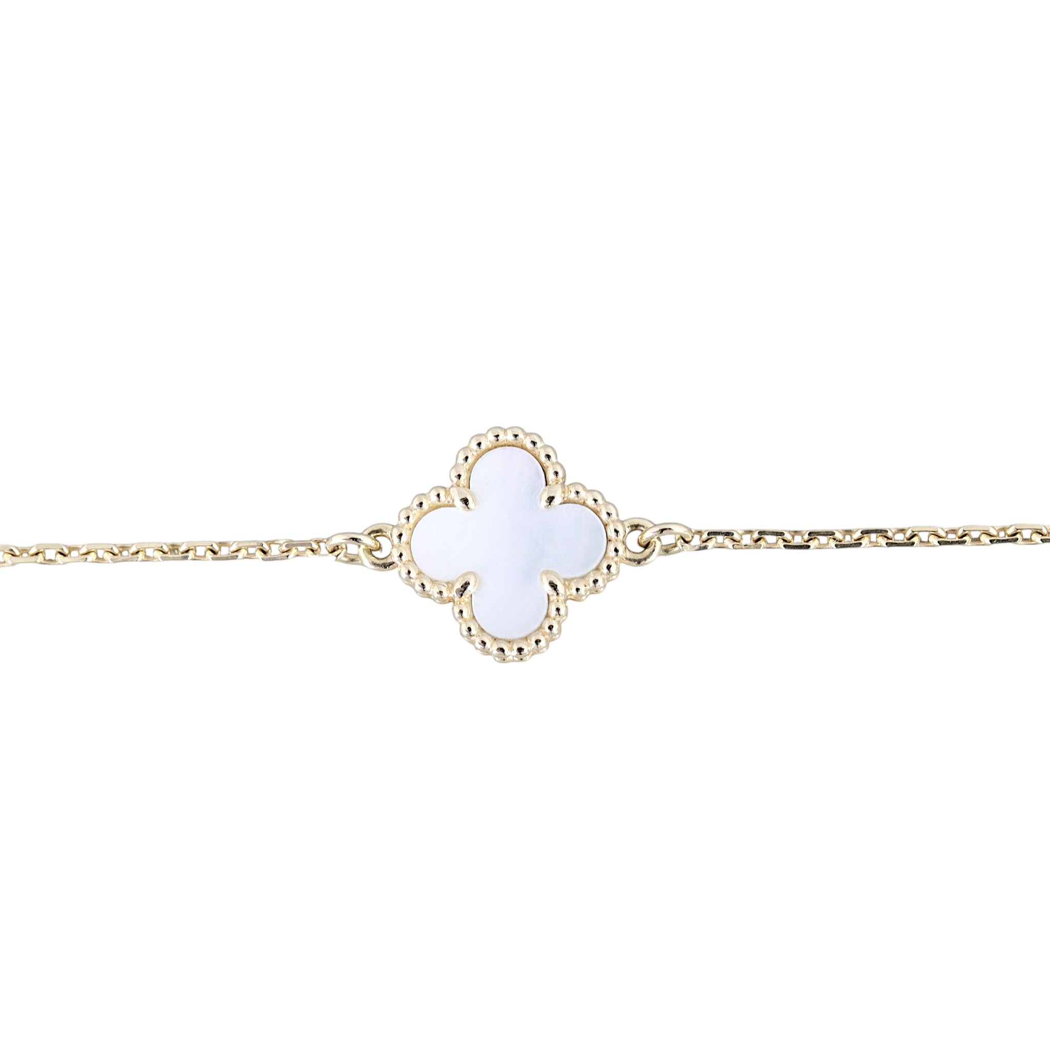Van Cleef & Arpels Sweet Alhambra Mother of Pearl 18k Yellow Gold Bracelet