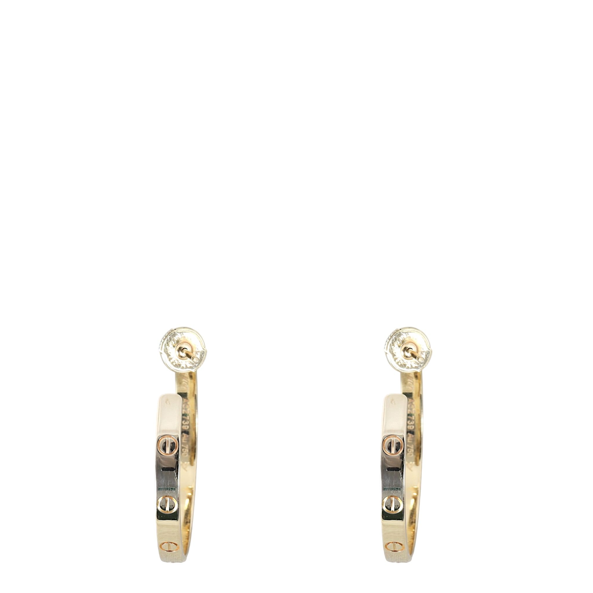 Cartier Love Large Hoop 18k Yellow Gold Earrings