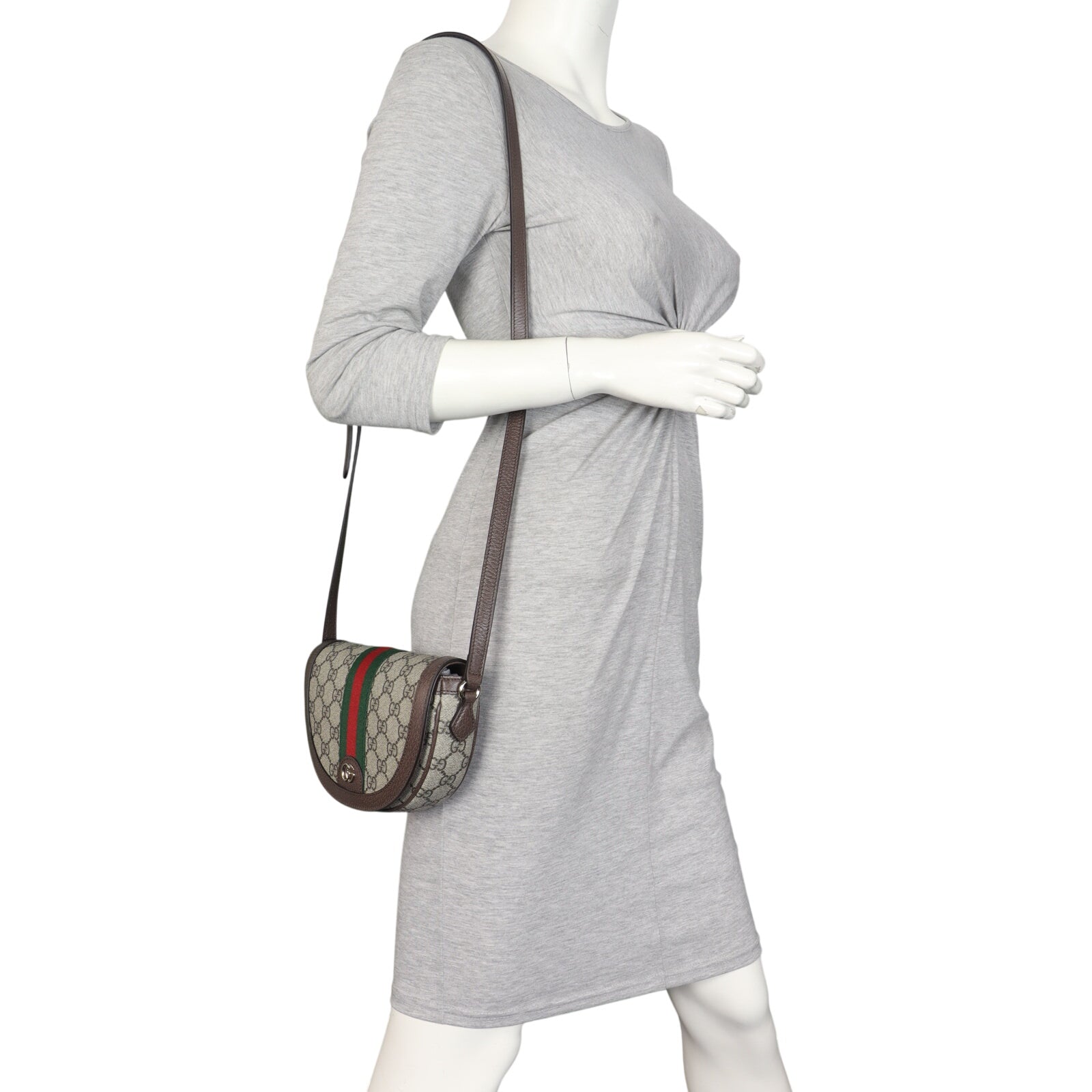 Gucci Ophidia GG Supreme Half Moon Shoulder Bag