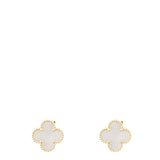Van Cleef & Arpels Vintage Alhambra Mother of Pearl 18k Yellow Gold Earrings