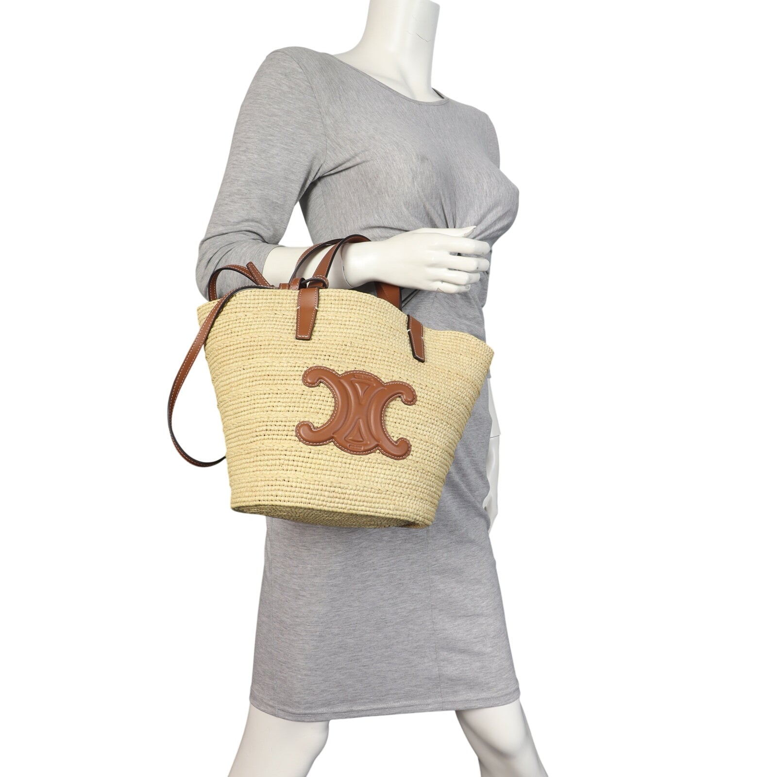 Celine Classic Panier Raffia Tote Teen