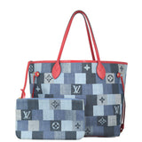 Louis Vuitton Neverfull MM Denim Rouge