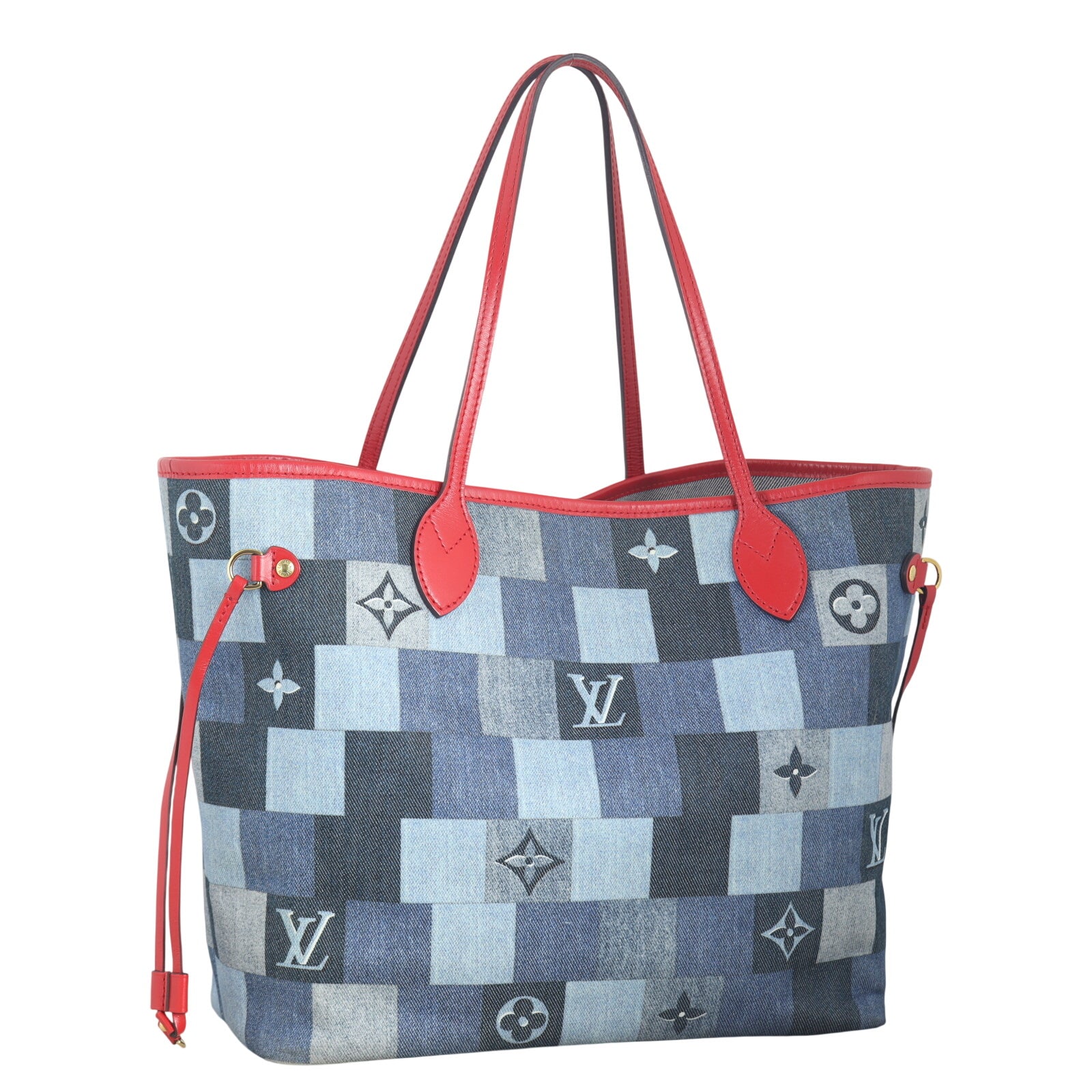 Louis Vuitton Neverfull MM Denim Rouge
