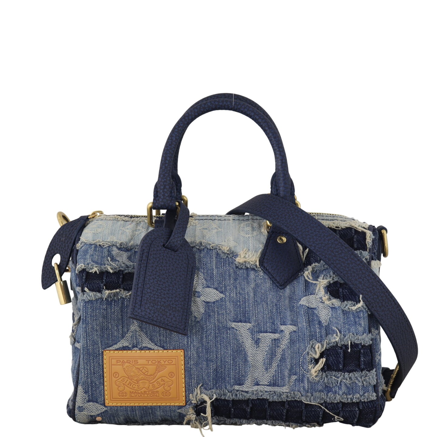 Louis Vuitton Speedy 25 Bandouliere Denim Patch
