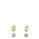 Chanel Crystal CC Tear Drop Earrings