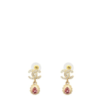 Chanel Crystal CC Tear Drop Earrings