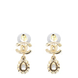 Chanel Crystal CC Tear Drop Earrings