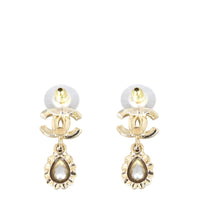 Chanel Crystal CC Tear Drop Earrings
