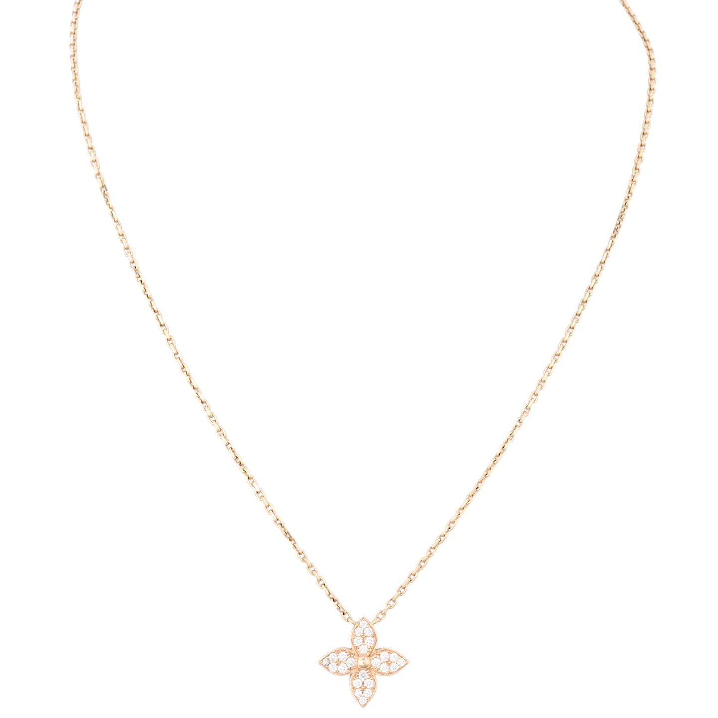 Louis Vuitton Star Blossom Diamond 18k Rose Gold Pendant Necklace