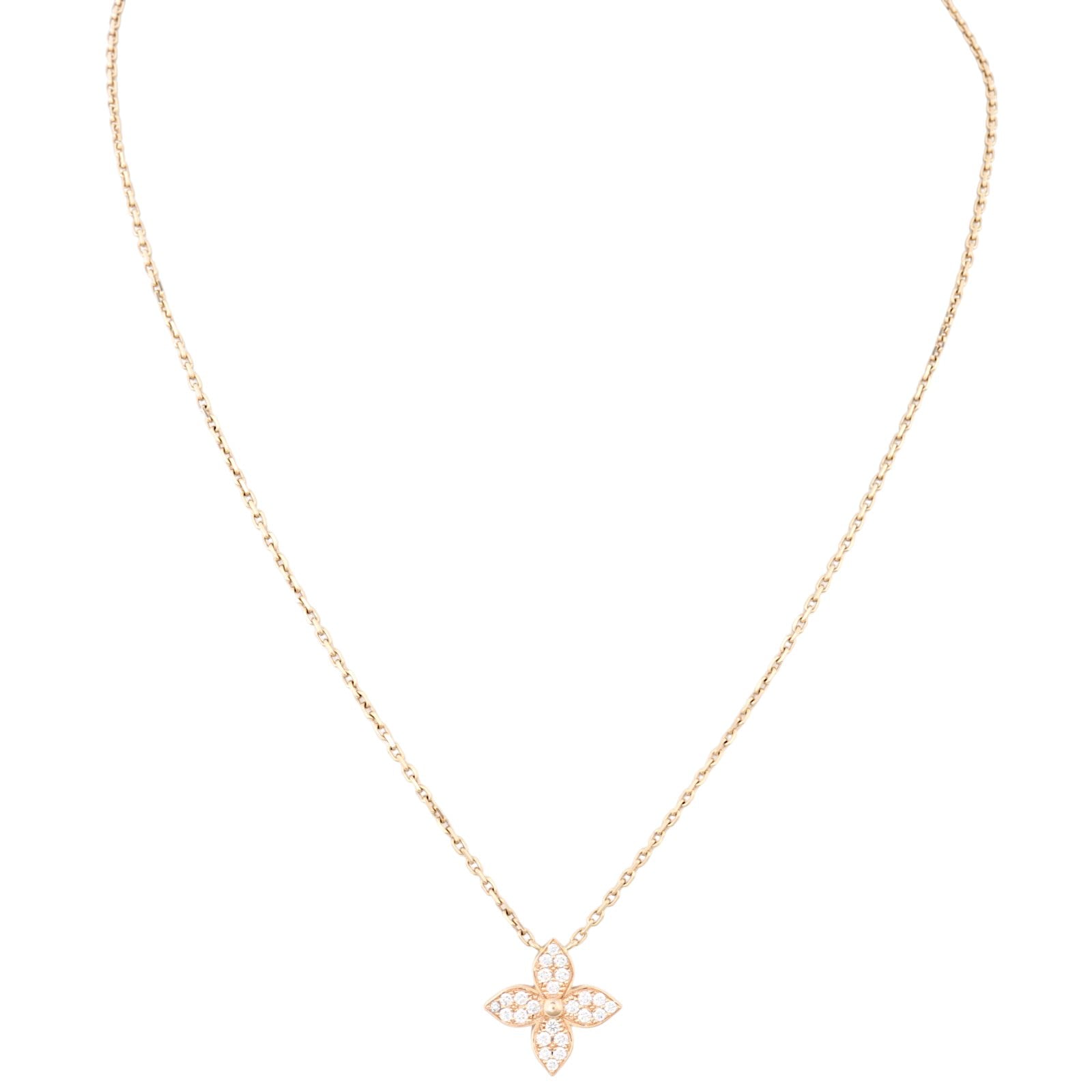 Louis Vuitton Star Blossom Diamond 18k Rose Gold Pendant Necklace