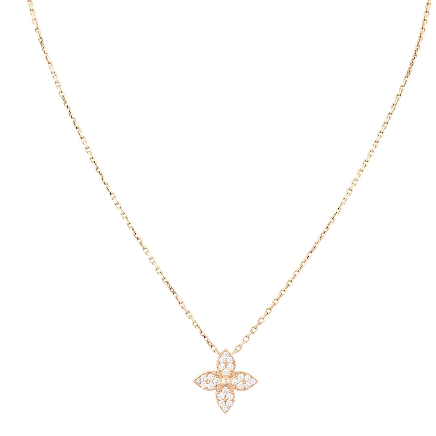 Louis Vuitton Star Blossom Diamond 18k Rose Gold Pendant Necklace