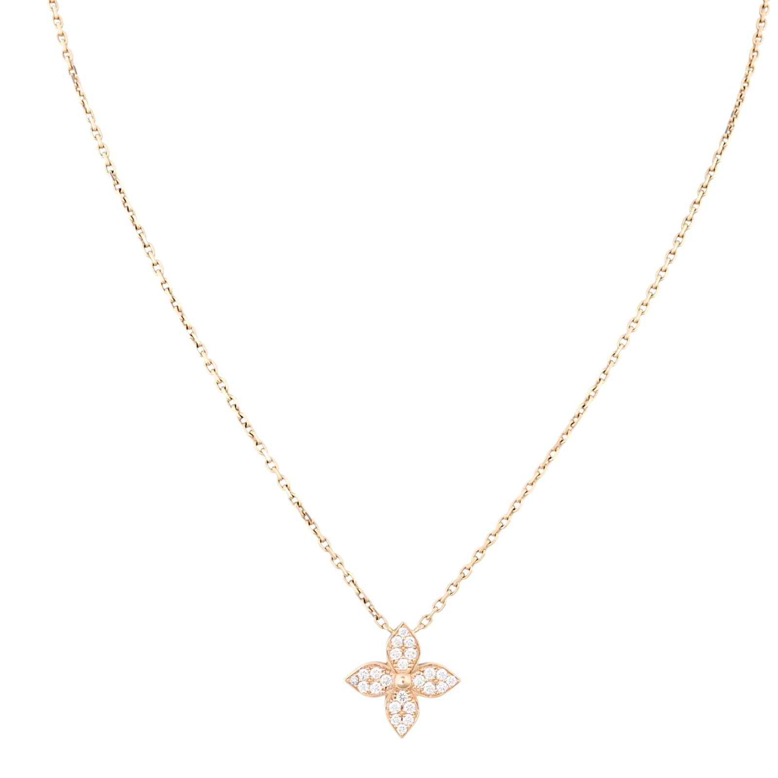 Louis Vuitton Star Blossom Diamond 18k Rose Gold Pendant Necklace