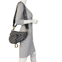 Dior Saddle Bag Oblique with Embroidered Strap