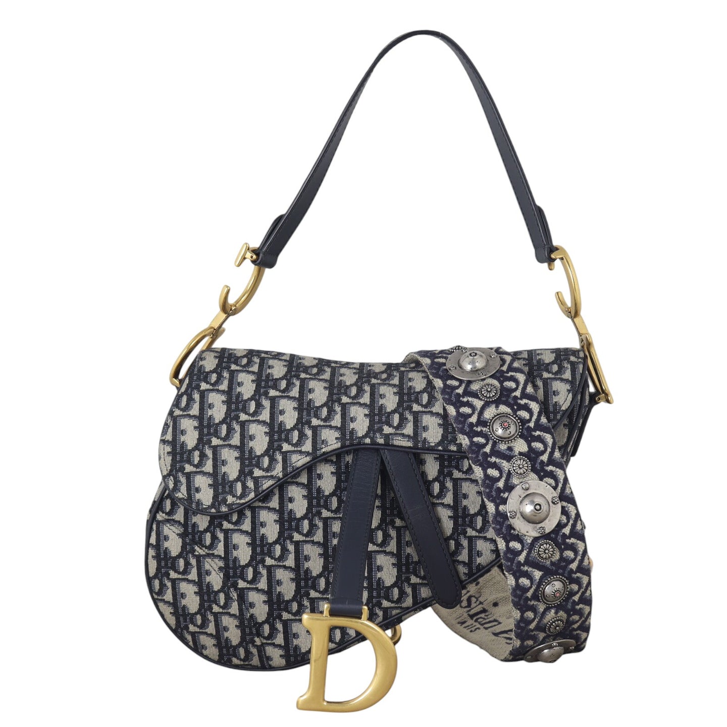 Dior Saddle Bag Oblique with Embroidered Strap