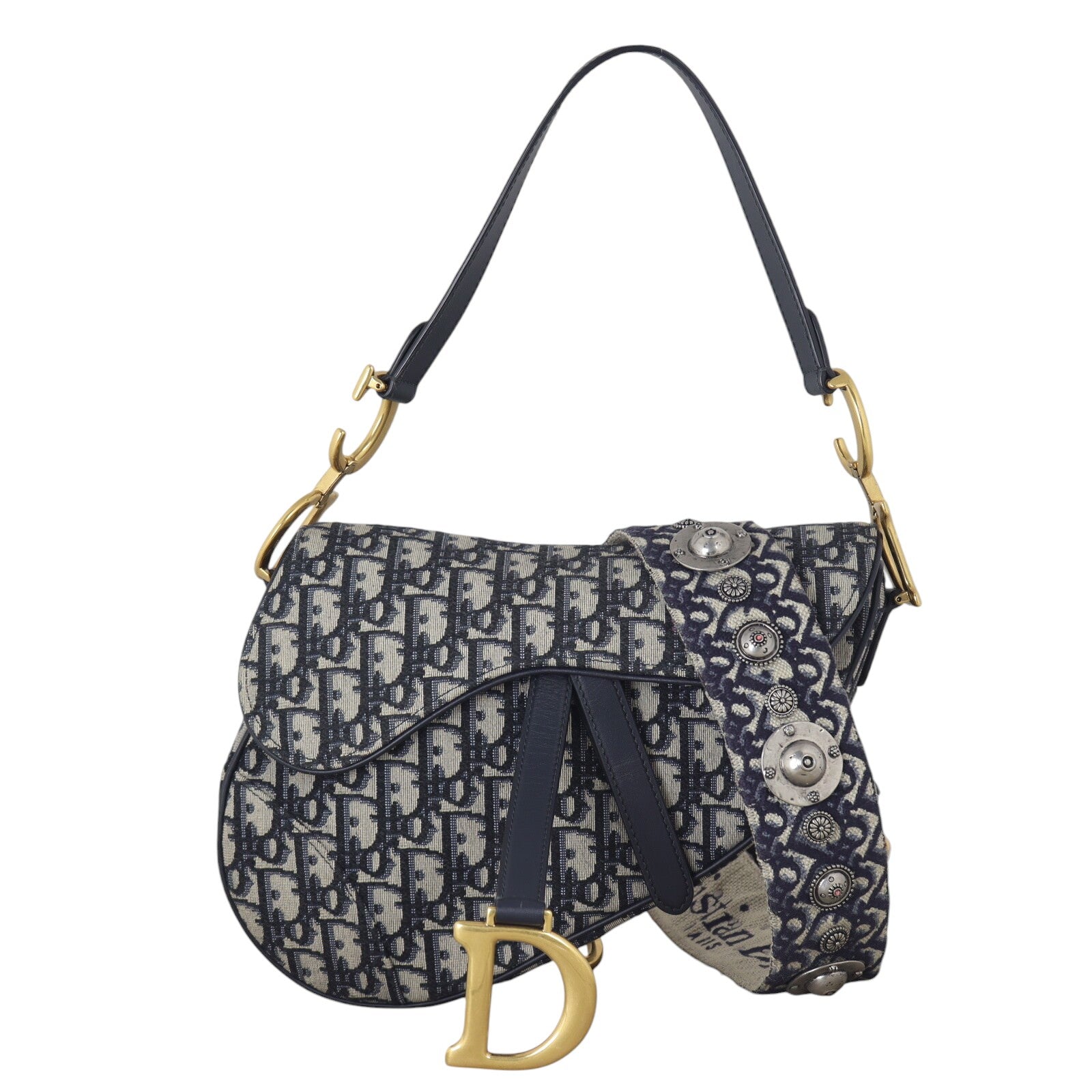 Dior Saddle Bag Oblique with Embroidered Strap