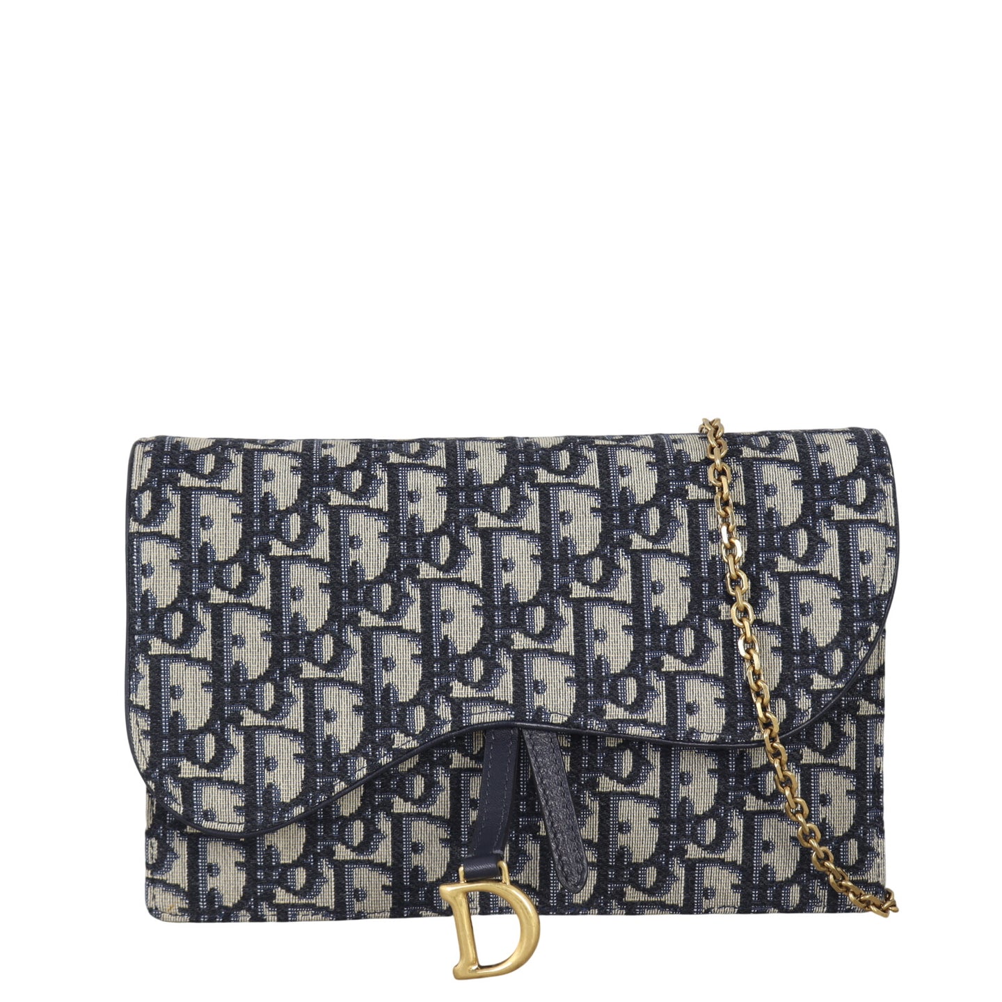 Dior Saddle Pouch Wallet on Chain Oblique