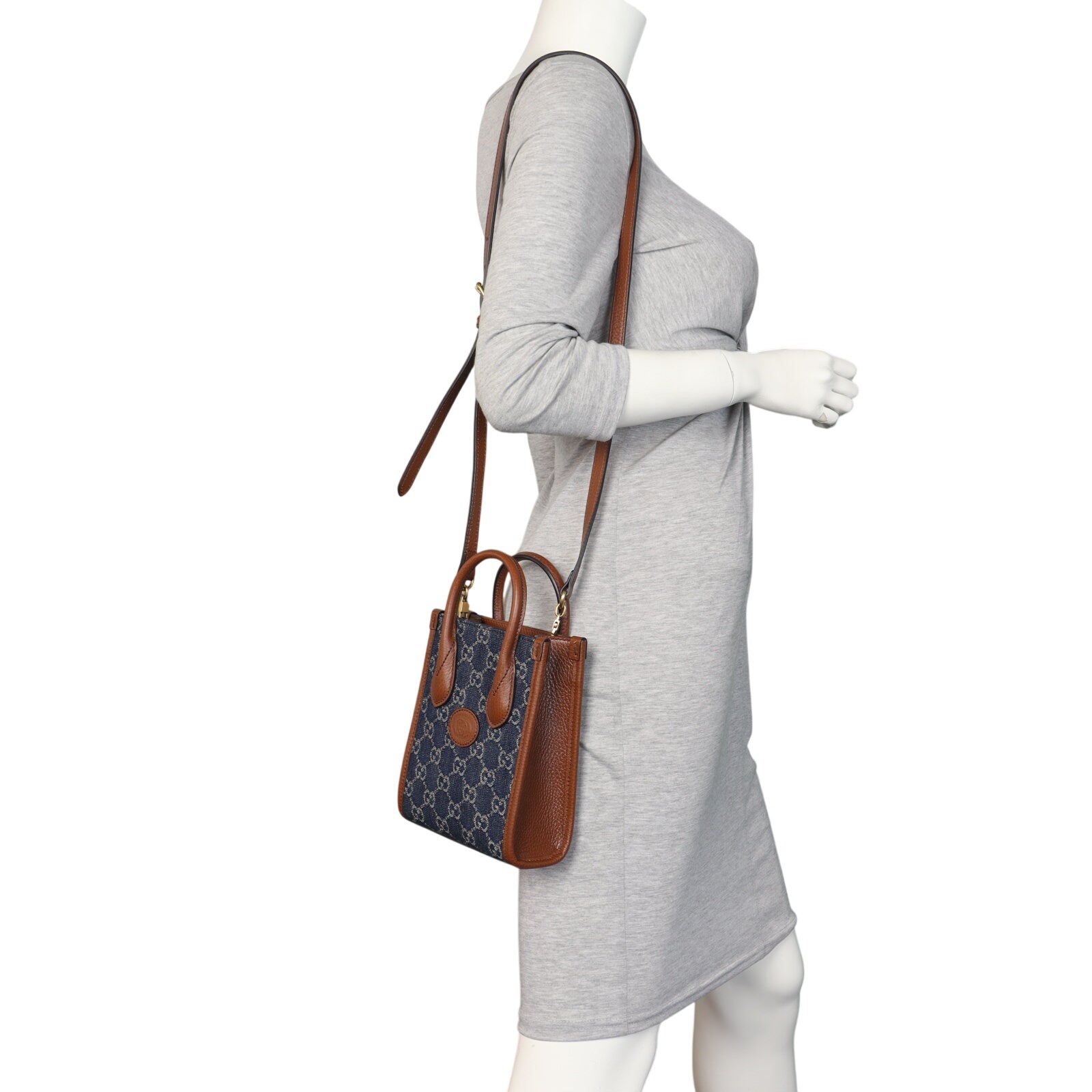 Gucci GG Denim Interlocking G Tote Mini