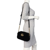 Gucci GG Marmont Velvet Small Camera Bag