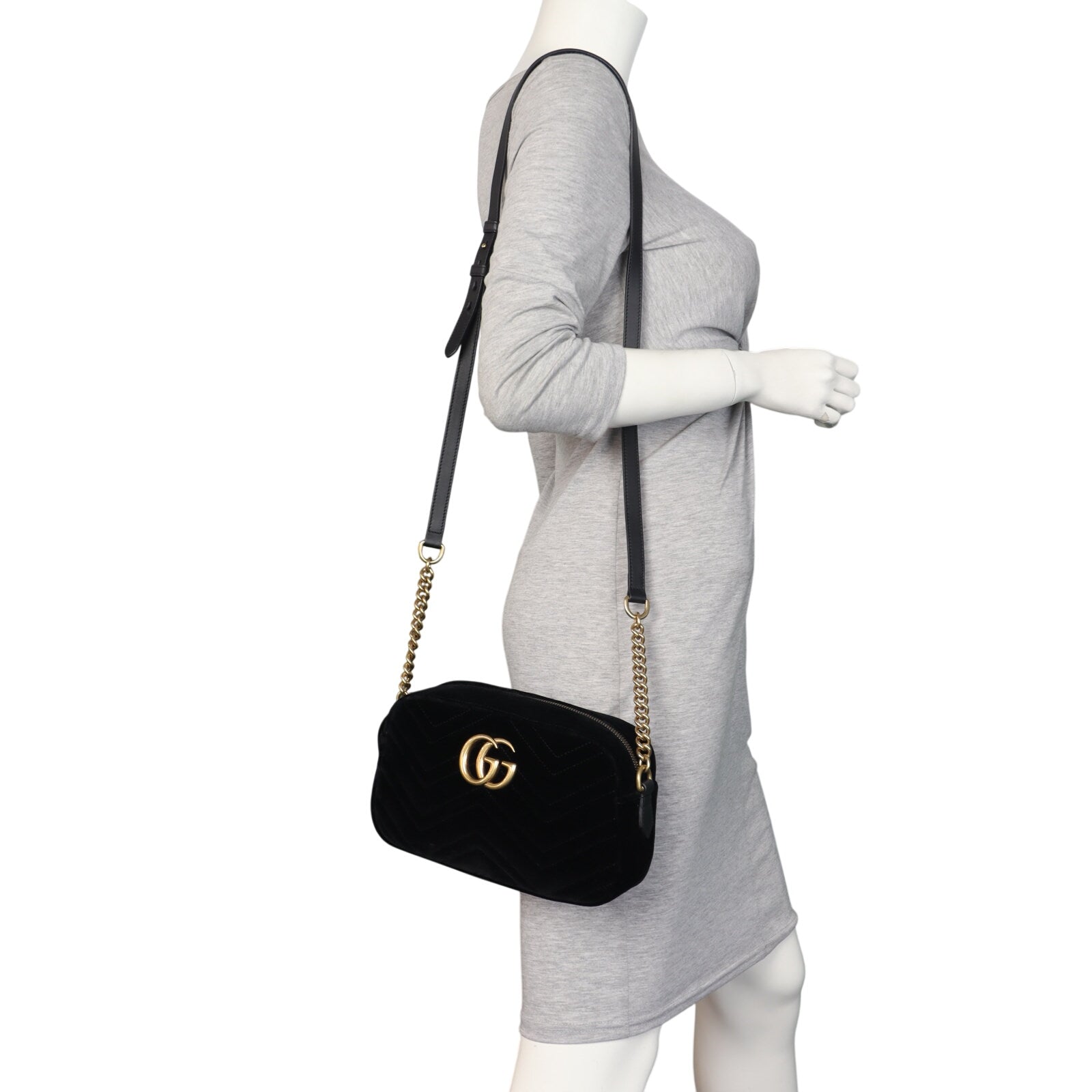 Gucci GG Marmont Velvet Small Camera Bag