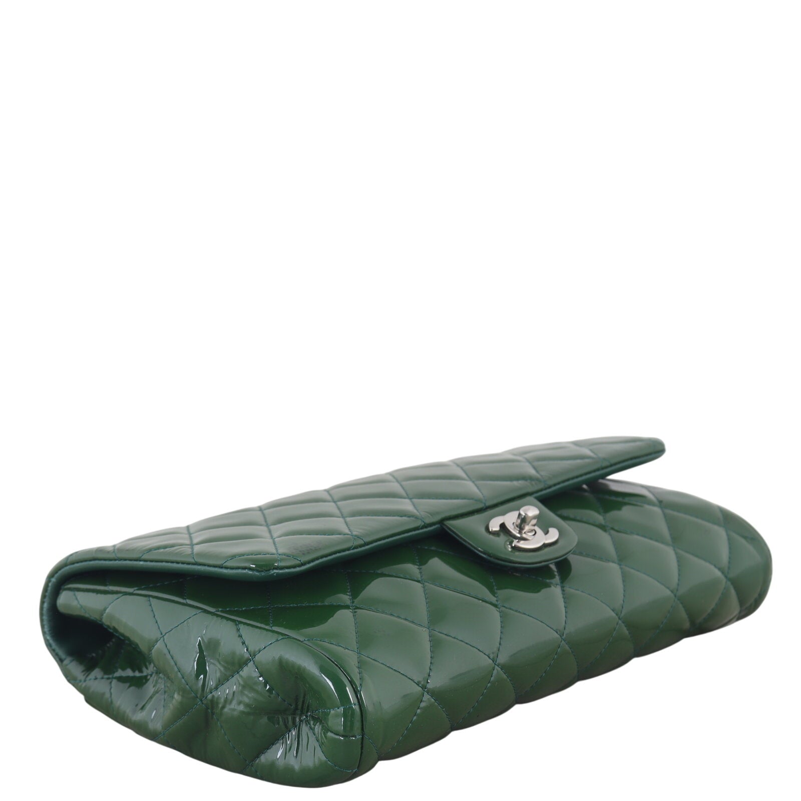 Chanel Single Flap Clutch with Chain Patent