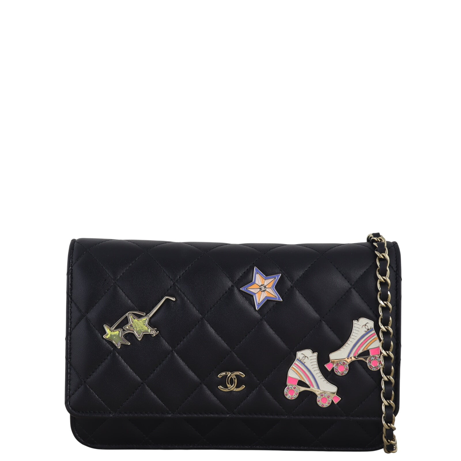 Chanel Classic Wallet on Chain Roller Skate Charms