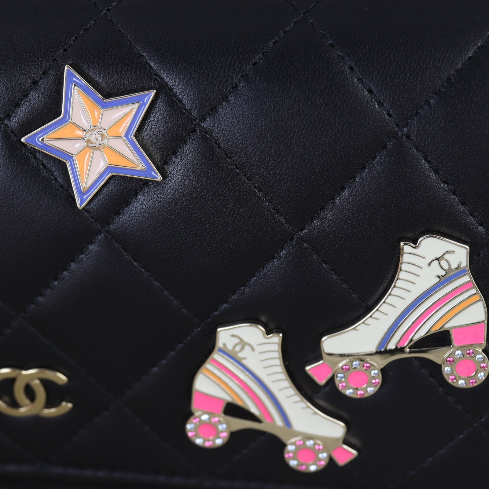 Chanel Classic Wallet on Chain Roller Skate Charms