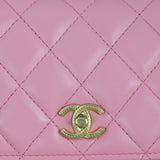 Chanel Metal Quilt Top Handle Wallet on Chain