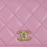 Chanel Metal Quilt Top Handle Wallet on Chain
