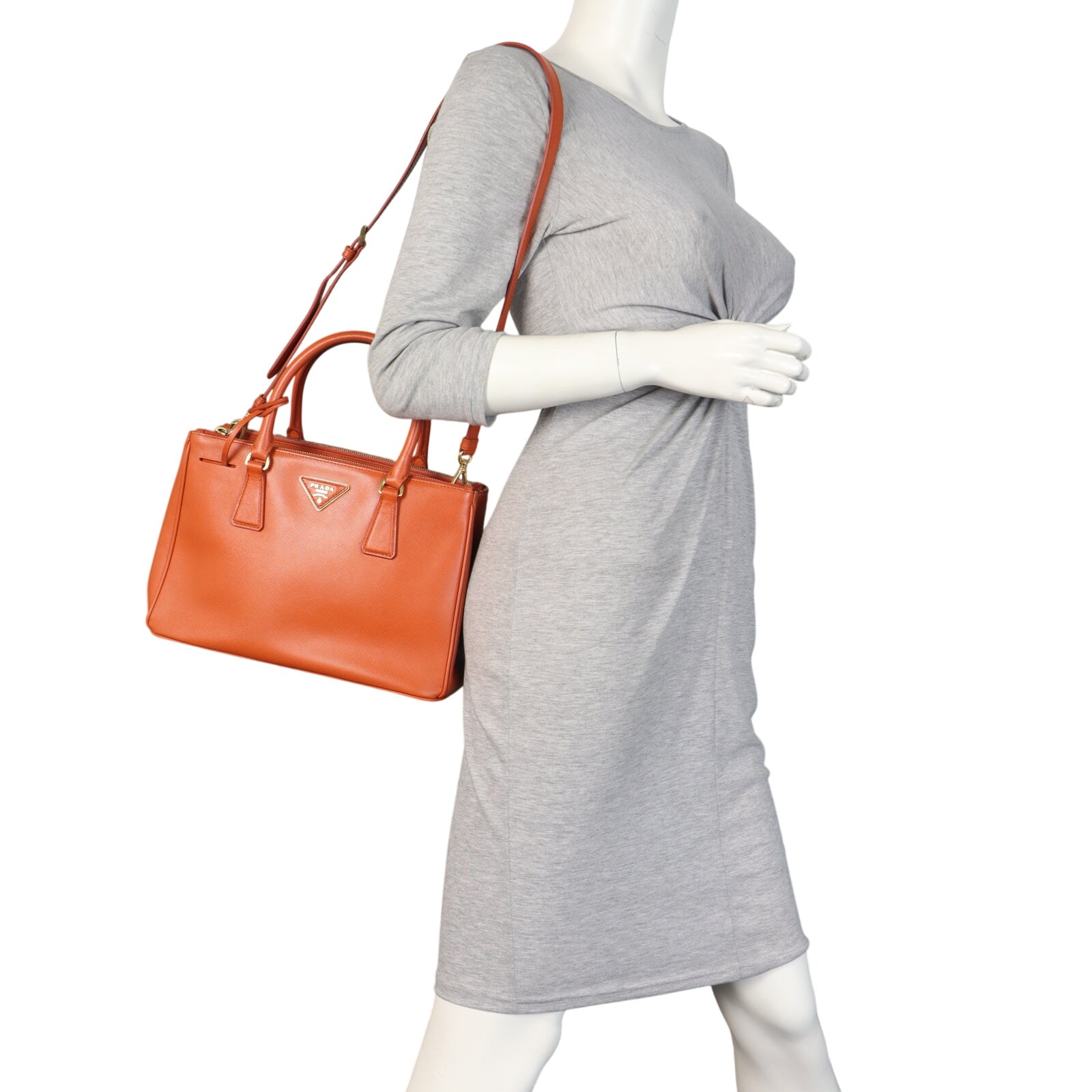 Prada Saffiano Luxe Galleria Double Zip Tote Small