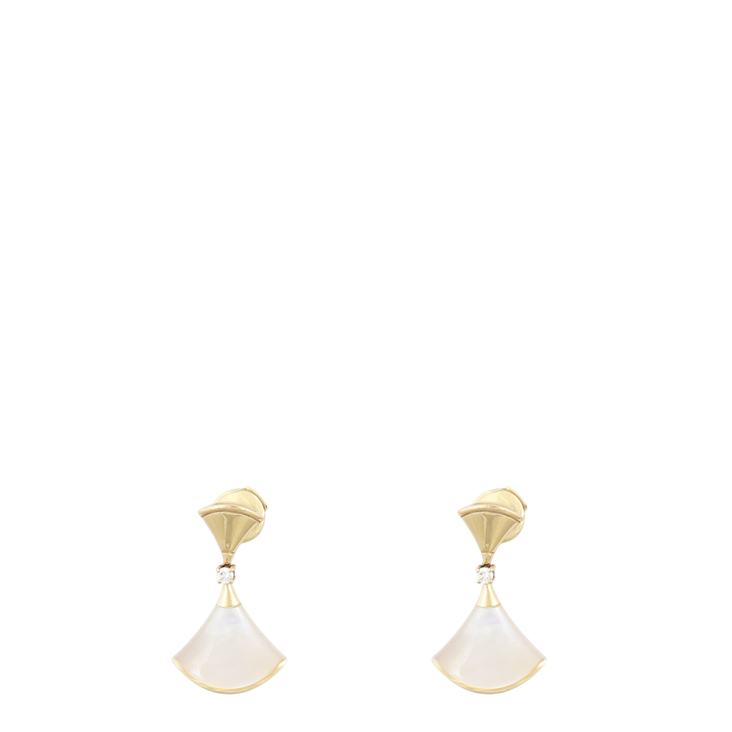 Bvlgari Diva's Dream 18k Yellow Gold Diamond Mother of Pearl Drop Earrings