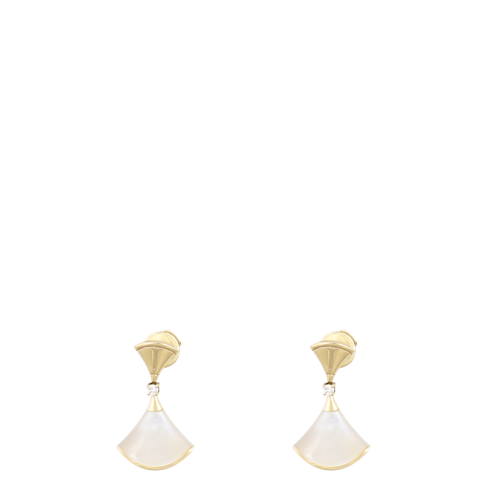 Bvlgari Diva's Dream 18k Yellow Gold Diamond Mother of Pearl Drop Earrings