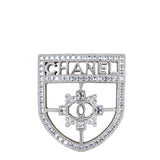 Chanel Baguette Crystal CC Shield Brooch