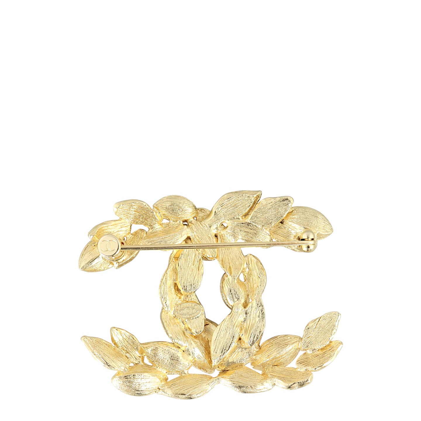 Chanel Leaves Crystal CC Brooch
