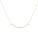 Tiffany & Co T Smile Pendant Small 18k Yellow Gold Necklace