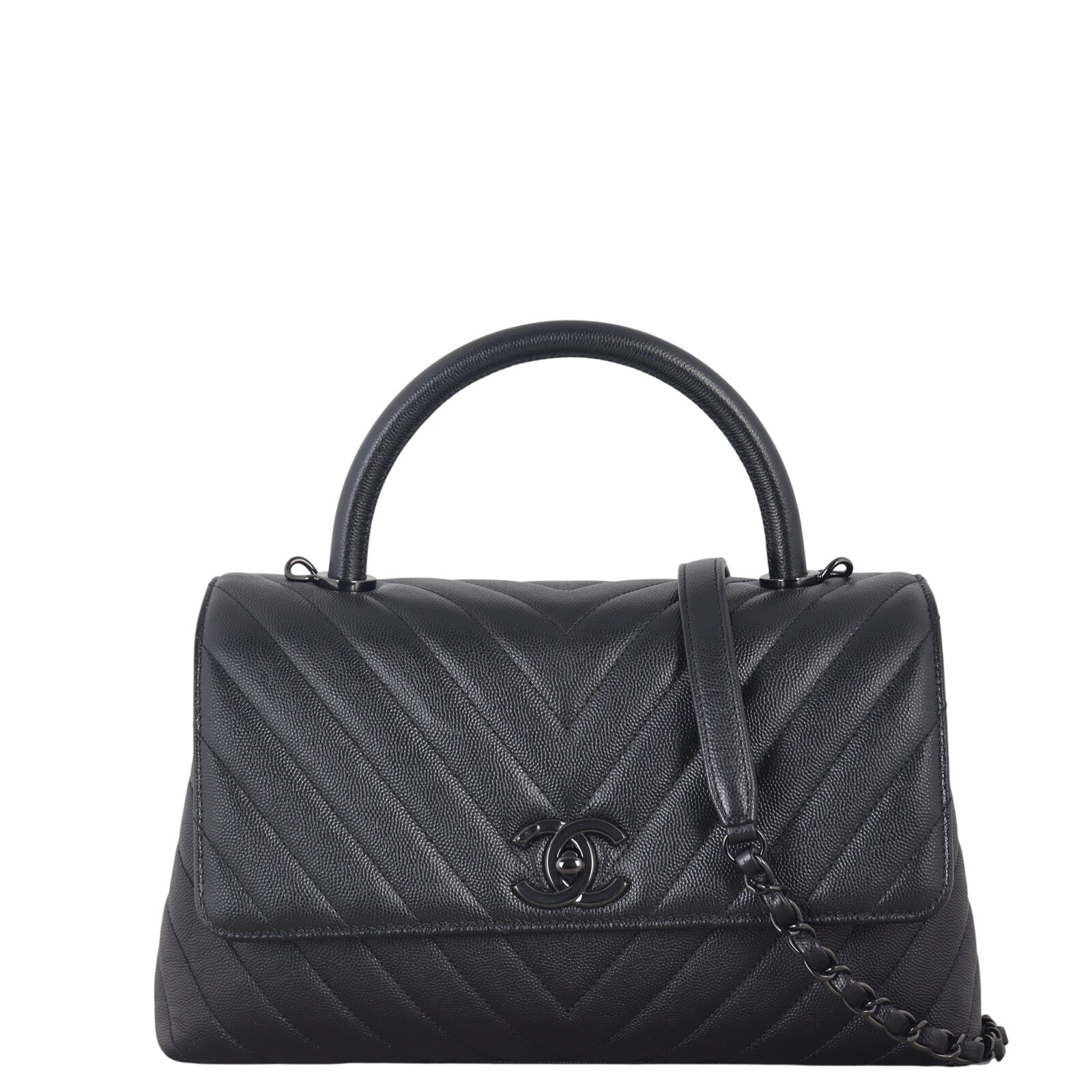 Chanel Coco Top Handle Medium Bag Chevron
