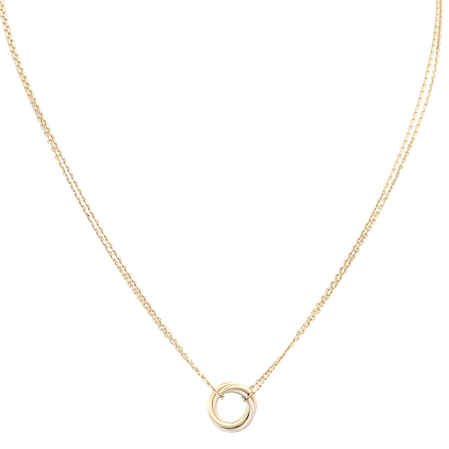 Cartier Trinity 18k Yellow, White & Rose Gold Necklace Mini