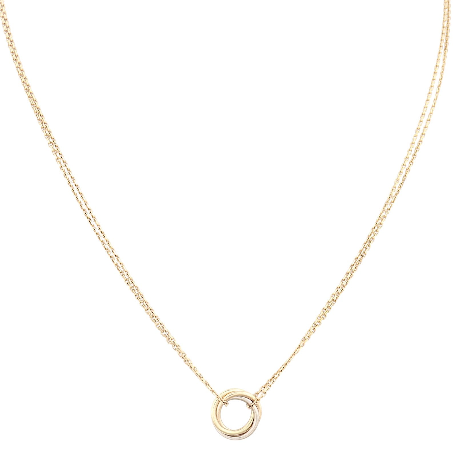 Cartier Trinity 18k Yellow, White & Rose Gold Necklace Mini