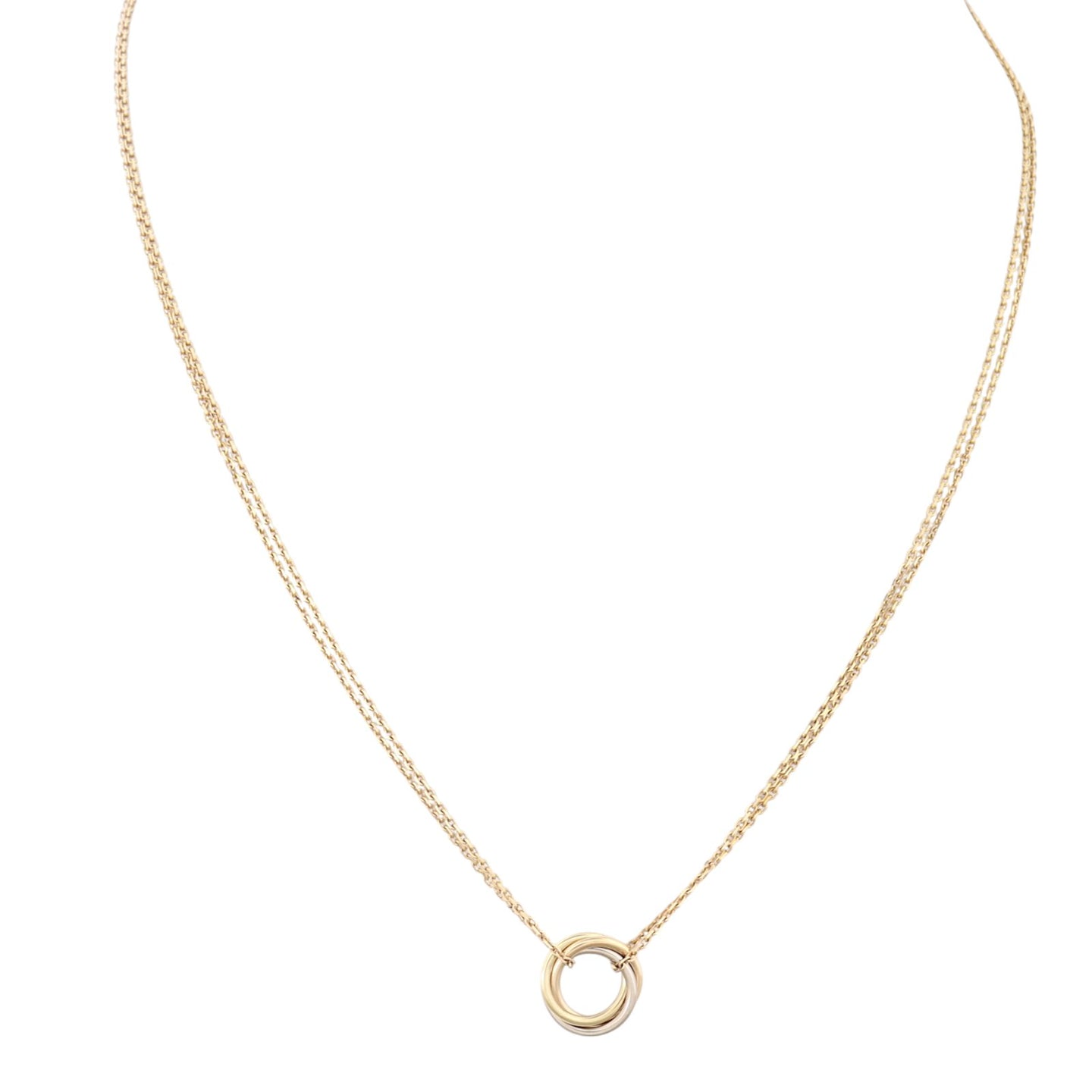 Cartier Trinity 18k Yellow, White & Rose Gold Necklace Mini